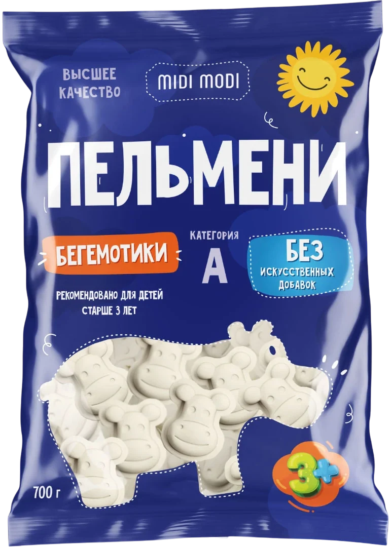 Упаковка «Пельмени «Бегемотики»»